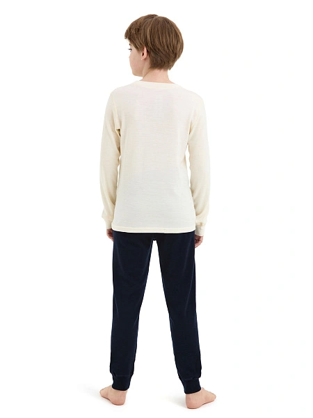 Пижама для мальчика-подростков из шерсти мериносов, цвет молочный, фото 5
