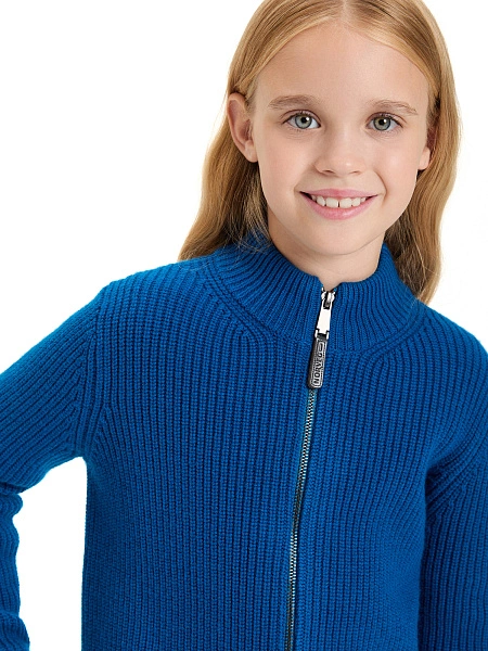 Кардиган из 100% шерсти мериноса на молнии для девочек, цвет арктик, фото 4