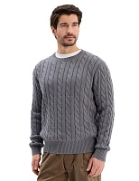 Джемпер Cotton мужской "косы" Графитовый