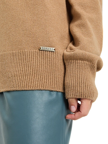 Свитер женский Cashmere&Merino blend oversize, цвет бежевый, фото 4