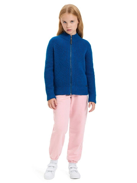 Кардиган из 100% шерсти мериноса на молнии для девочек, цвет арктик, фото 2