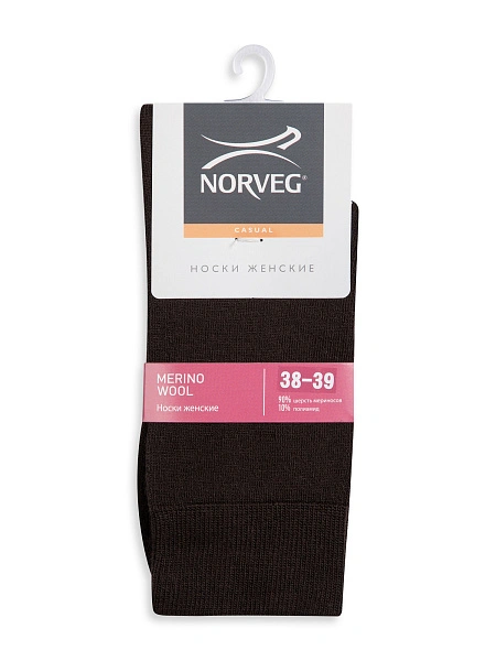 Носки женские из шерсти мериноса серии MERINO WOOL, цвет коричневый, фото 5