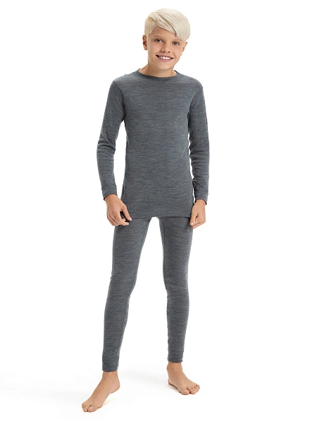 Термофутболка для мальчиков-подростков серии SOFT. Знак Woolmark, цвет серый меланж, фото 2