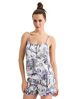 Топ на бретелях серии SILK Принт светлый Toile de Jouy