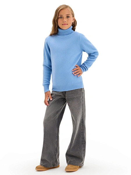 Свитер Merino Base детский для девочек, цвет голубой, фото 5