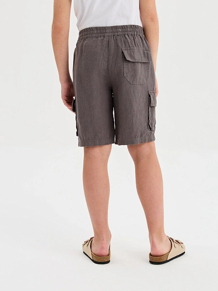 Шорты LINEN с карманами для мальчика, цвет серый, фото 4