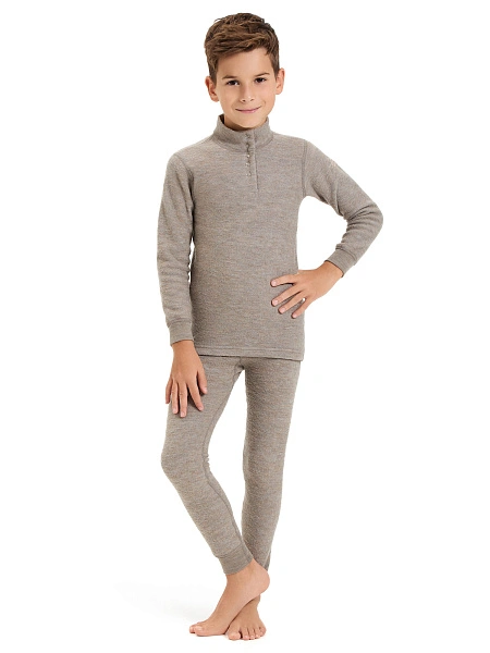 Термобелье фуфайка детская для мальчиков серии "-60°C", цвет бежевый, фото 2