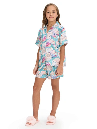 Комплект для девочки SILK (жакет+шорты), цвет принт светлый toile de jouy, цвет принт seashells, фото 1