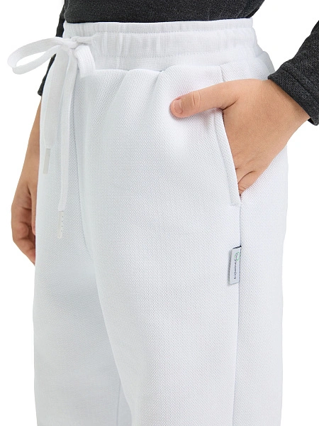 Джоггеры детские для мальчиков ORGANOMICA Cotton, цвет белый, фото 4