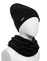 Комплект шапка и снуд из 100% шерсти мериносов Черный