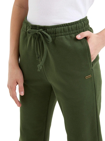 Брюки-джоггеры детские для девочек серии Cotton, цвет олива, фото 3