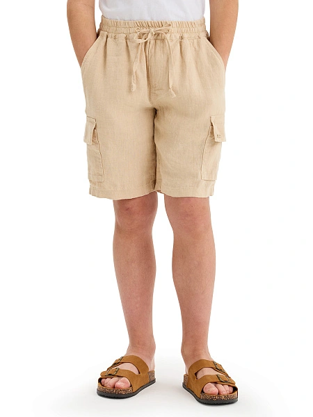 Шорты LINEN с карманами для мальчика, цвет песочный, фото 2