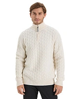 Джемпер мужской с косами Белый