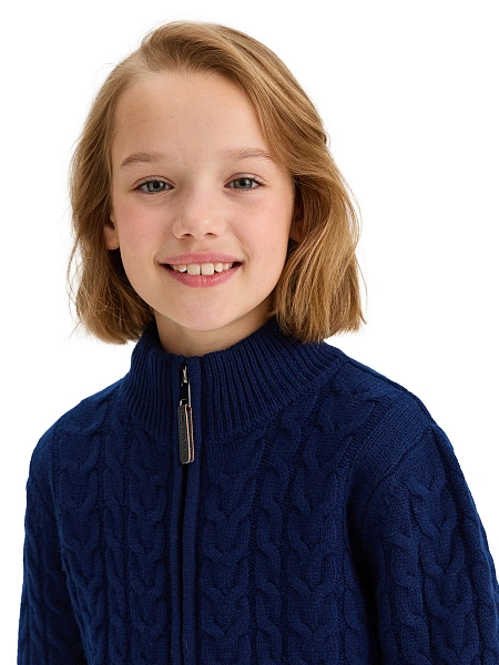 Кофта на молнии Super Fine Merino Wool для девочек, фото 3