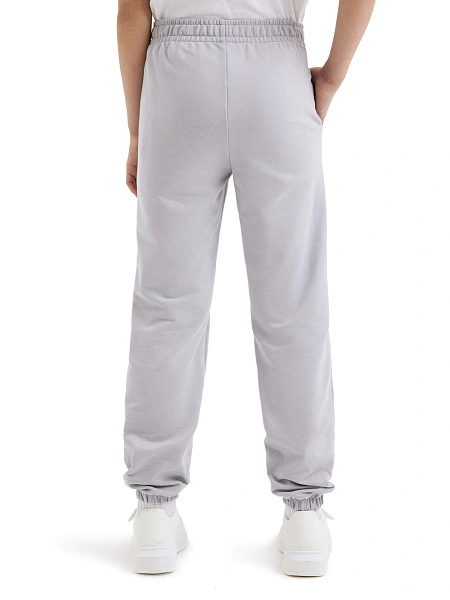 Брюки-джоггеры детские для девочек серии Cotton, цвет светло-серый, фото 4