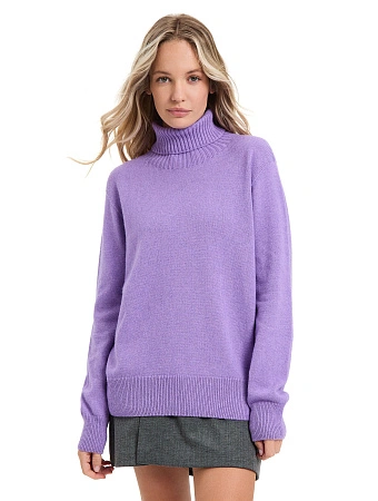 Свитер женский Cashmere&Merino blend oversize, цвет сиреневый, фото 1