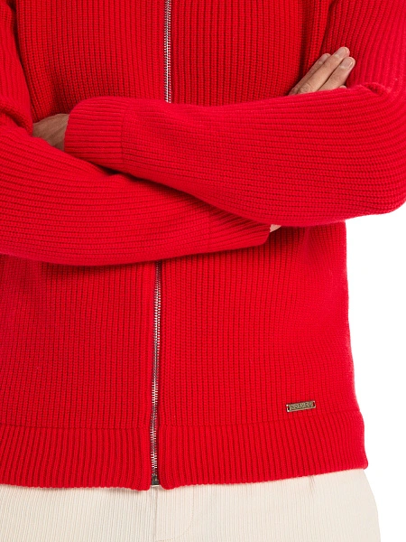 Кардиган мужской на молнии Merino Knitted, цвет красный, фото 4