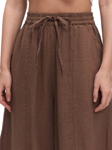Брюки женские "baggy" серии LINEN, цвет шоколад, фото 4