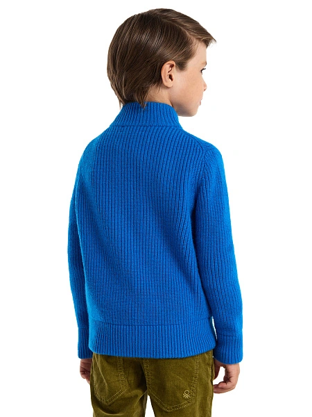 Кардиган шерстяной на молнии для мальчика, цвет синий, фото 5