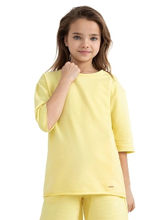 Футболка детская для девочек серии Cotton, цвет желтый, фото 1