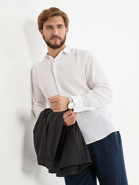 Рубашка мужская серии LINEN, цвет белый, фото 6