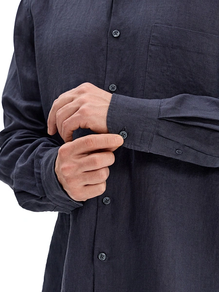 Рубашка мужская прямая, цвет графитовый, фото 4