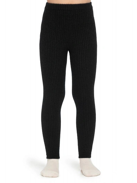 Бесшовные гамаши для детей, 50% шерсть мериносов 50% акрил, цвет черный, фото 2