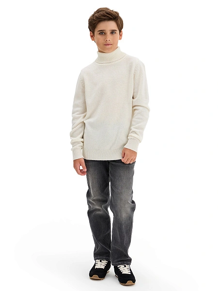 Свитер Merino Base детский для мальчиков, цвет молочный, фото 5