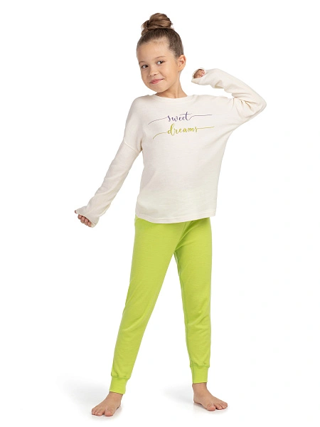 Пижама для девочки из шерсти мериносов, фото 3