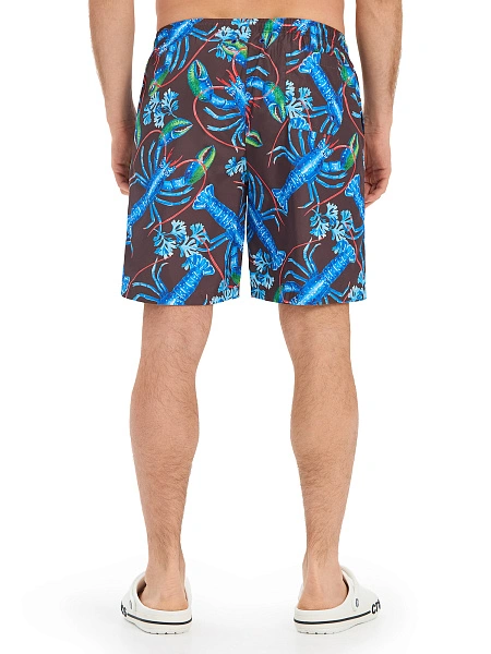 Swimwear Шорты мужские, цвет черный паттерн лобстеры, фото 3