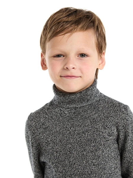 Свитер Cash Touch детский для мальчиков, цвет черно-белый меланж, фото 3