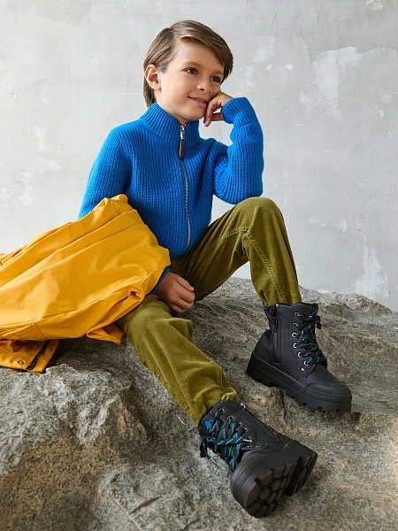 Кардиган шерстяной на молнии для мальчика, цвет синий, фото 6