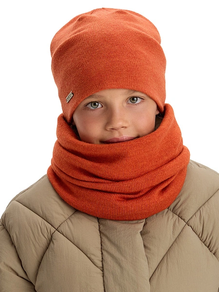 Комплект шапка и снуд из 100% шерсти мериносов, фото 5
