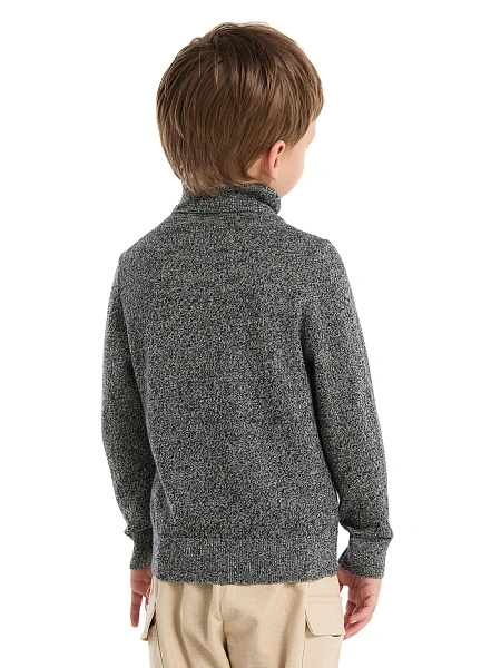 Свитер Cash Touch детский для мальчиков, цвет черно-белый меланж, фото 2