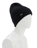 Шерстяная шапка  с отворотом Черный