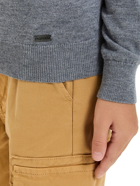 Свитер Cash Touch детский для мальчиков, цвет серый меланж, фото 5