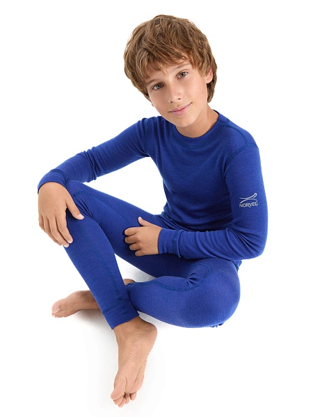 Термофутболка для мальчиков-подростков серии SOFT. Знак Woolmark, цвет синий, фото 5