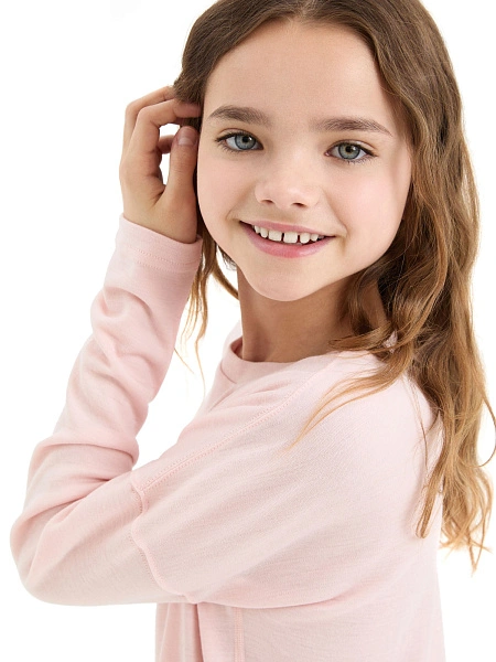 Пижама для девочки-подростка из шерсти мериносов, цвет светло-розовый, фото 4