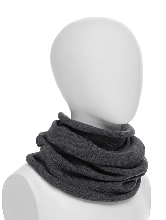 Теплый снуд из шерсти мериносов, цвет темно-серый меланж, фото 1