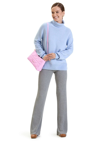 Свитер женский Cashmere&Merino blend oversize, цвет бледно-голубой, фото 6
