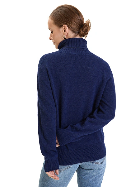 Свитер женский Cashmere&Merino blend oversize, цвет темно-синий, фото 4