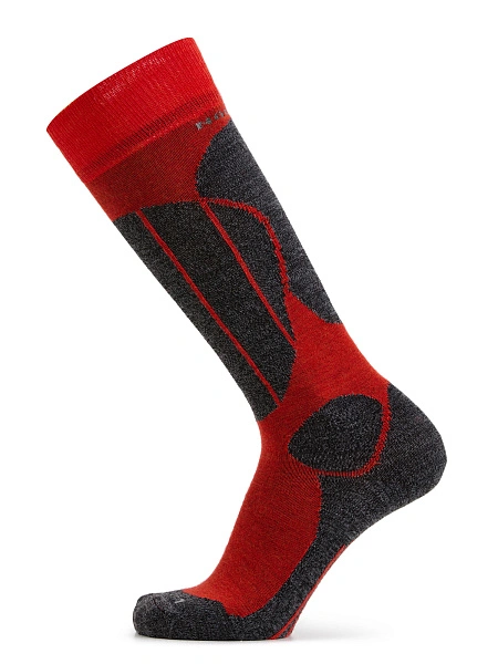 Термоноски детские ВЫСОКИЕ серии SPORT WOOL, цвет красный+антрацит, фото 1