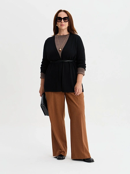 Merino Base Кардиган женский plus size, цвет черный, фото 4