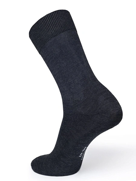 Носки женские из шерсти мериноса серии MERINO WOOL, цвет темно-серый меланж, фото 3