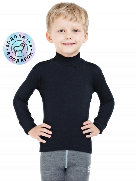 Термофутболка детская серии SOFT. Знак Woolmark, цвет голубой, фото 2