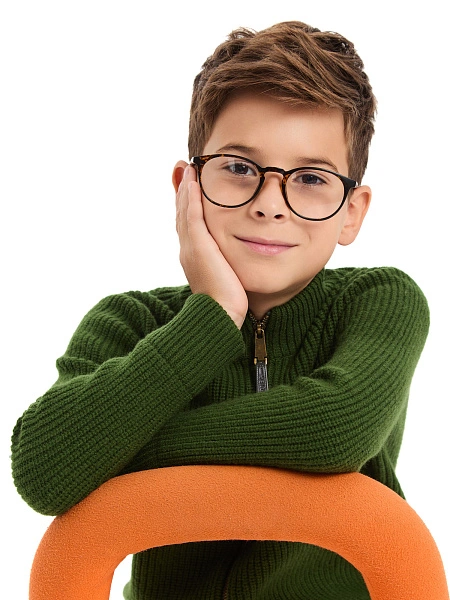 Кардиган шерстяной на молнии для мальчика, цвет олива, фото 6