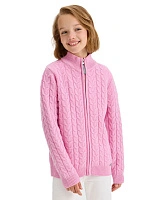 Кардиган на молнии Super Fine Merino Wool подростковый для девочек Розовый