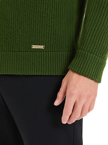 Кардиган мужской на молнии Merino Knitted, цвет олива, фото 3