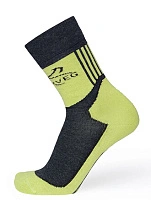 Термоноски женские для катания на лыжах серии CROSS COUNTRY Серый-лайм