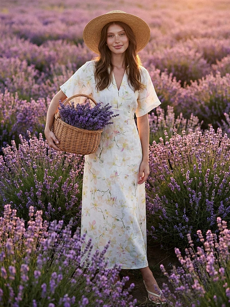 LINEN Платье женское, цвет паттерн magnolia, фото 6